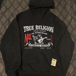 True Religion Black and Red Graphic Hoodie